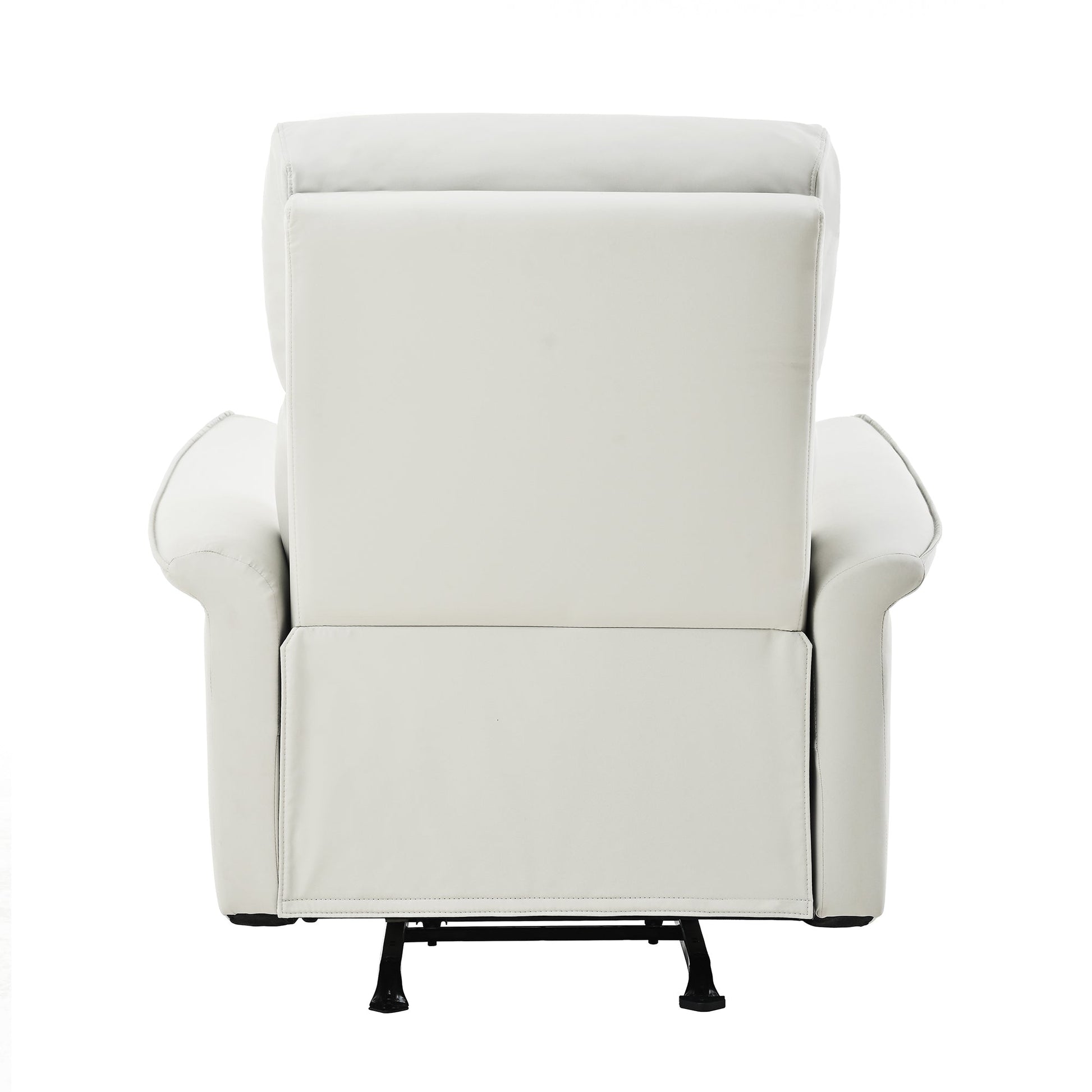 Manual Rocker Recliner Chair for Adults,Rocking Glider Recliner for Small Spaces,PU Leather Rocking Chair for Nursery,Single Sofa Recliner for Home Theater Living Room Bedroom(PU Light Gray) - 1st Choice Furniture Direct