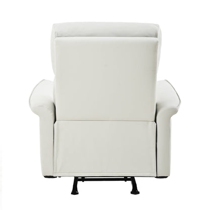 Manual Rocker Recliner Chair for Adults,Rocking Glider Recliner for Small Spaces,PU Leather Rocking Chair for Nursery,Single Sofa Recliner for Home Theater Living Room Bedroom(PU Light Gray) - 1st Choice Furniture Direct