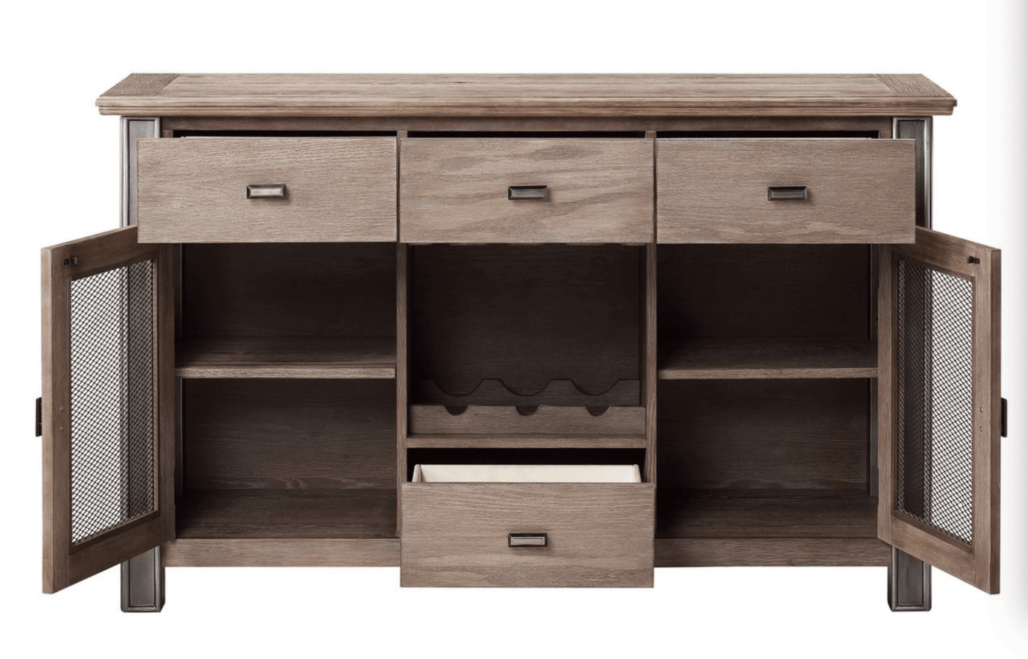 Maple Wine Server Cabinet with 4 Drawers and Wine Rack - 1st Choice Furniture Direct