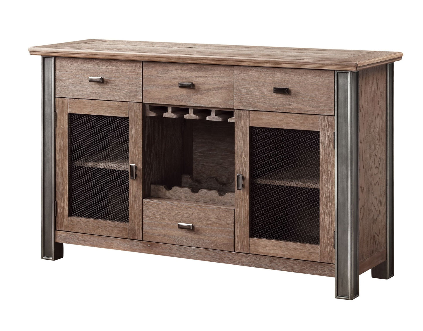 Maple Wine Server Cabinet with 4 Drawers and Wine Rack - 1st Choice Furniture Direct