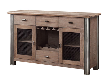Maple Wine Server Cabinet with 4 Drawers and Wine Rack - 1st Choice Furniture Direct