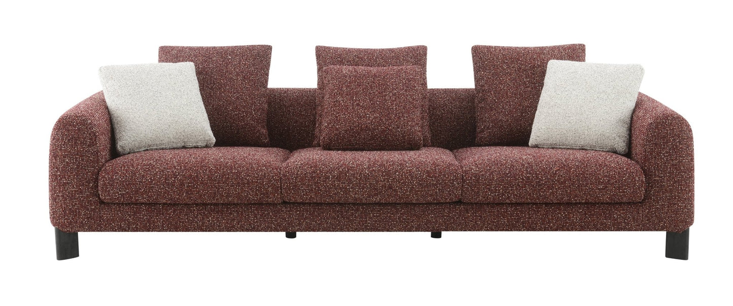 Mardi Maroon Tweed Sofa w/3 Pillows - 1st Choice Furniture Direct
