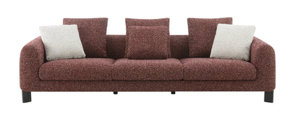 Mardi Maroon Tweed Sofa w/3 Pillows - 1st Choice Furniture Direct