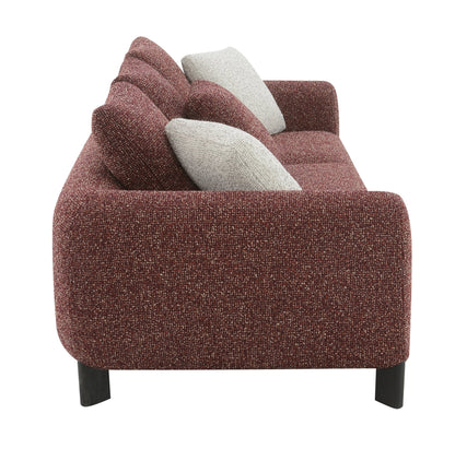 Mardi Maroon Tweed Sofa w/3 Pillows - 1st Choice Furniture Direct