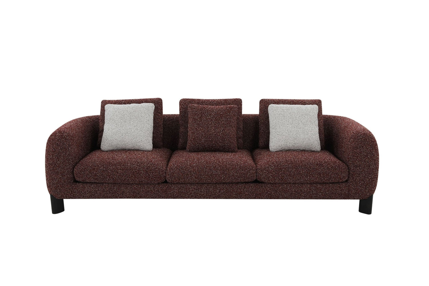 Mardi Maroon Tweed Sofa w/3 Pillows - 1st Choice Furniture Direct