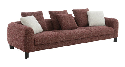 Mardi Maroon Tweed Sofa w/3 Pillows - 1st Choice Furniture Direct