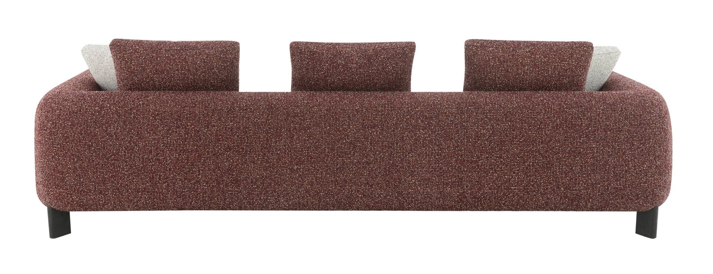 Mardi Maroon Tweed Sofa w/3 Pillows - 1st Choice Furniture Direct