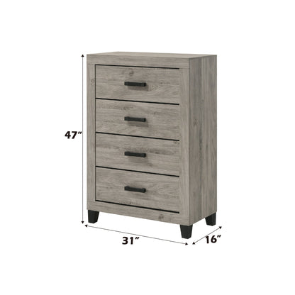 Mari Light Gray Finish 5Pcs Bedroom Set (Queen bed, Dresser, Chest, Nightstand, Mirror) - 1st Choice Furniture Direct