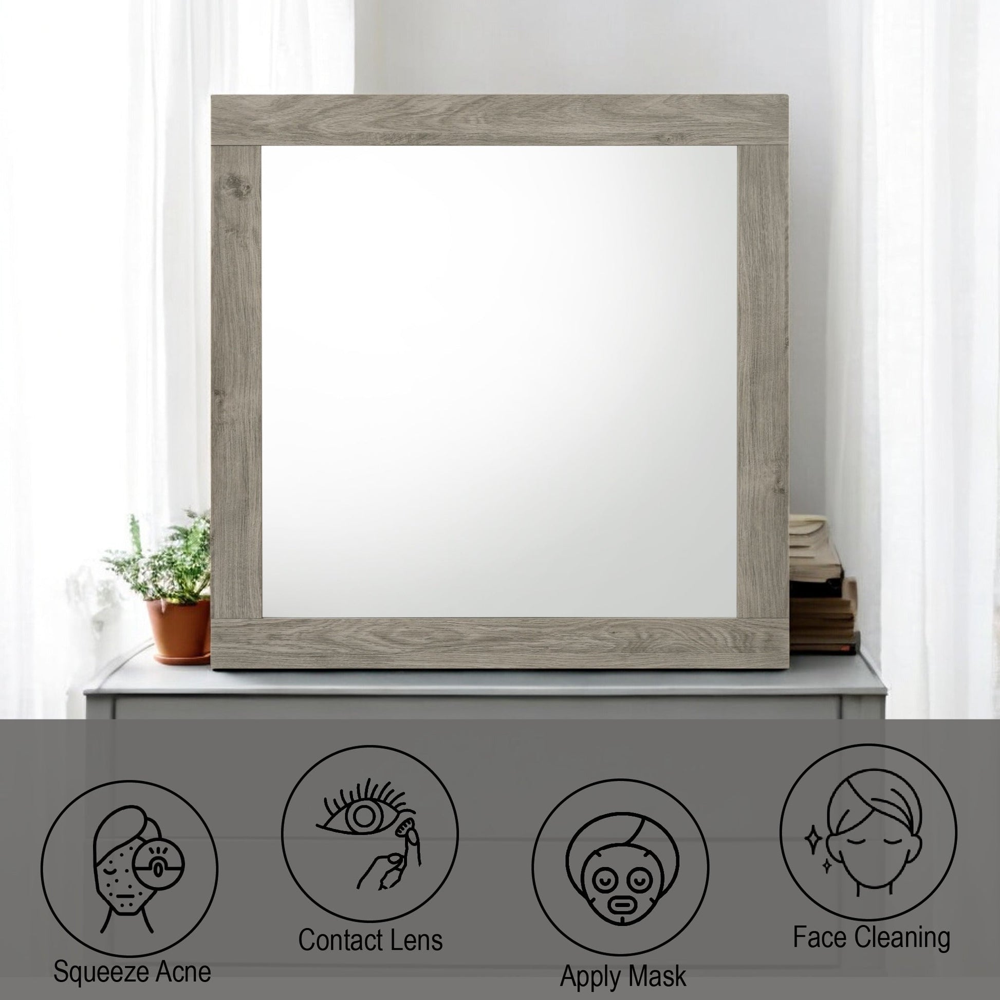 Mari Light Gray Finish Mirror - 1st Choice Furniture Direct