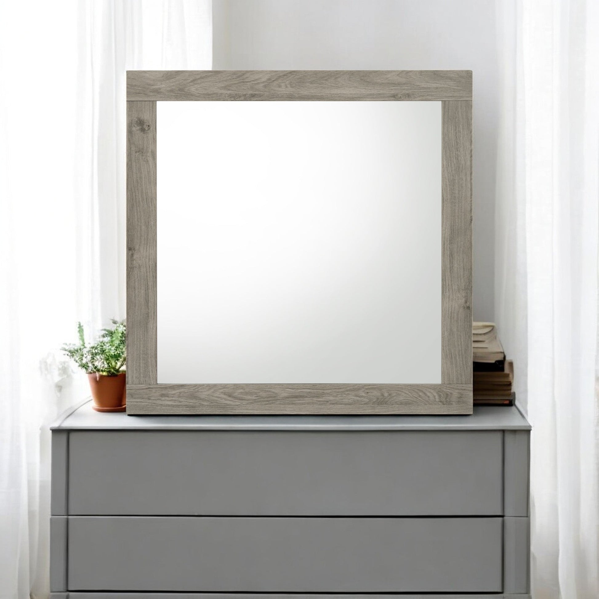 Mari Light Gray Finish Mirror - 1st Choice Furniture Direct