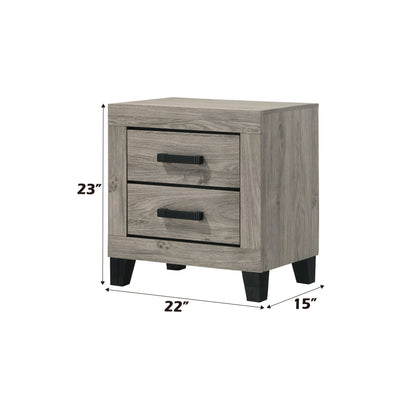 Mari Light Gray Finish Nightstand - 1st Choice Furniture Direct