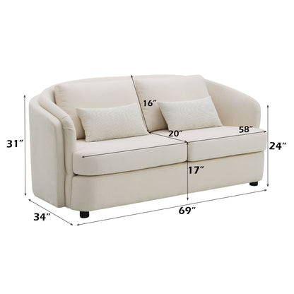 Mariko Beige Linen 3Pcs Living Room Set (Sofa, Loveseat, Chair) - 1st Choice Furniture Direct