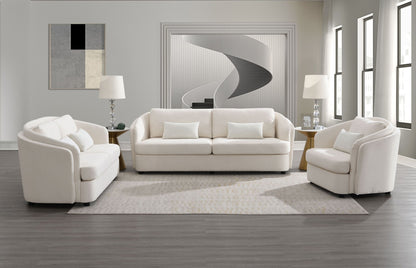 Mariko Beige Linen 3Pcs Living Room Set (Sofa, Loveseat, Chair) - 1st Choice Furniture Direct