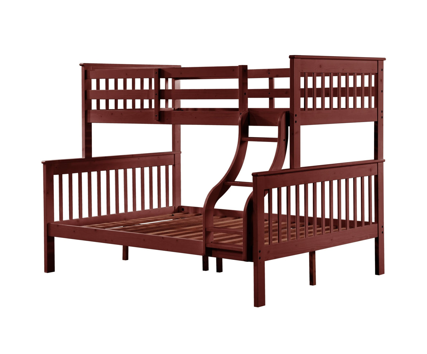 Marita Cherry Bunk Bed (Twin /Full ) - 1st Choice Furniture Direct