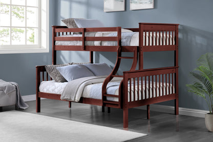 Marita Cherry Bunk Bed (Twin /Full ) - 1st Choice Furniture Direct