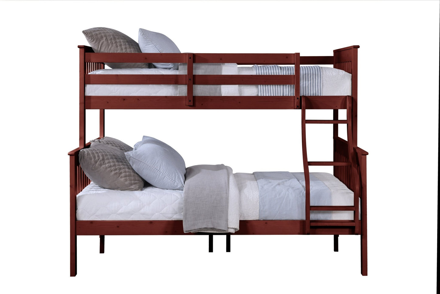 Marita Cherry Bunk Bed (Twin /Full ) - 1st Choice Furniture Direct