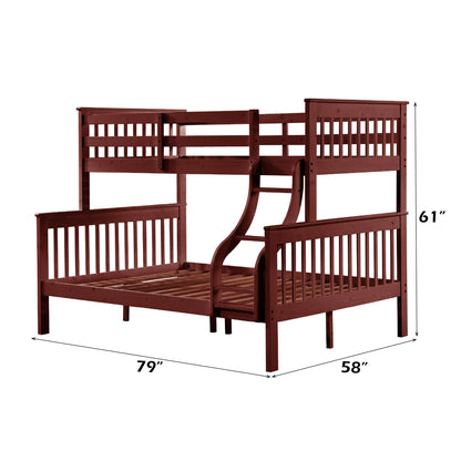 Marita Cherry Bunk Bed (Twin /Full ) - 1st Choice Furniture Direct