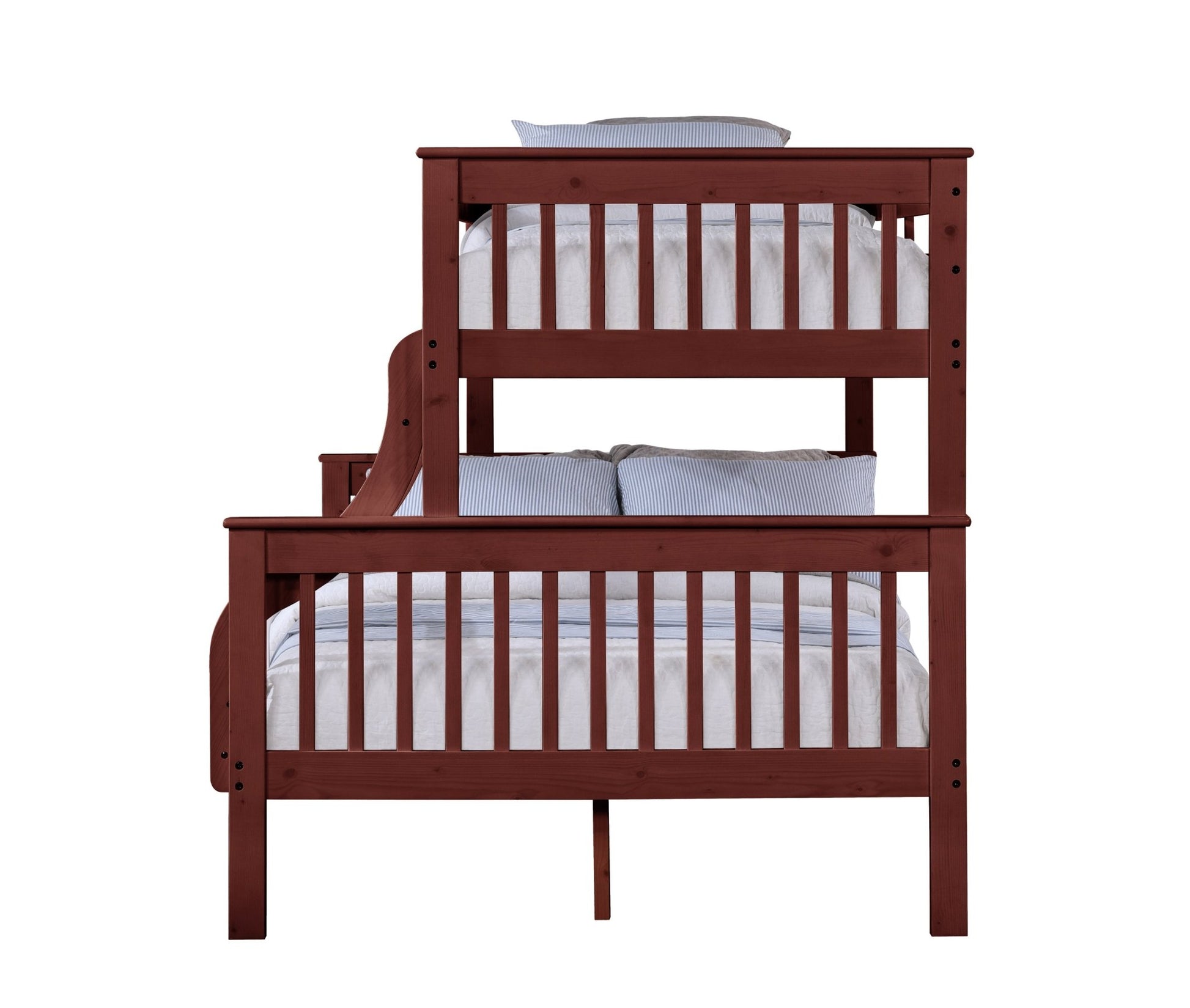 Marita Cherry Bunk Bed (Twin /Full ) - 1st Choice Furniture Direct