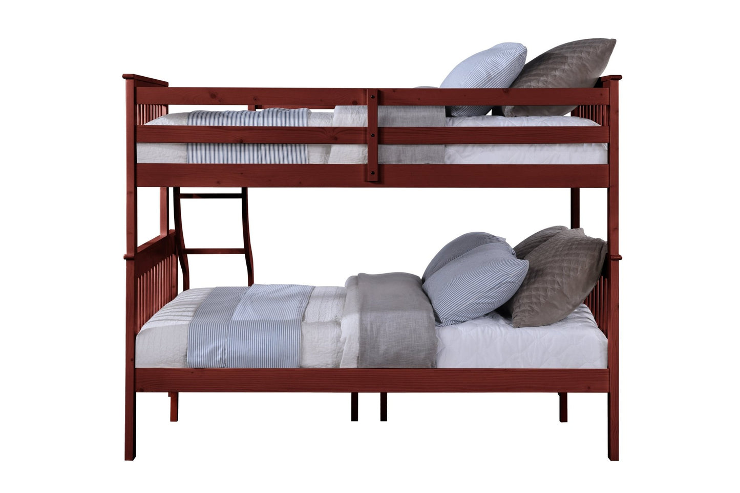 Marita Cherry Bunk Bed (Twin /Full ) - 1st Choice Furniture Direct