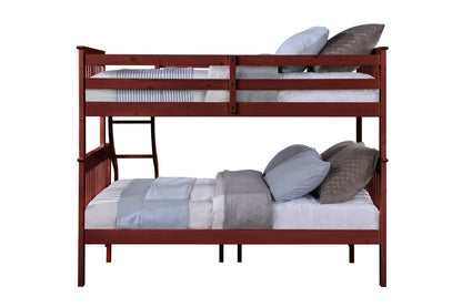 Marita Cherry Bunk Bed (Twin /Full ) - 1st Choice Furniture Direct