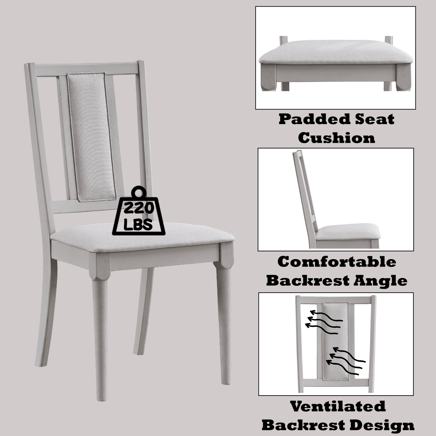 Marta Beige Linen & Natural Finish Side Chair (Set of 2) - 1st Choice Furniture Direct