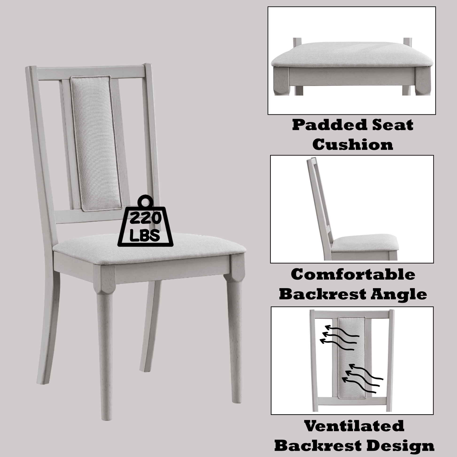 Marta Beige Linen & Natural Finish Side Chair (Set of 2) - 1st Choice Furniture Direct