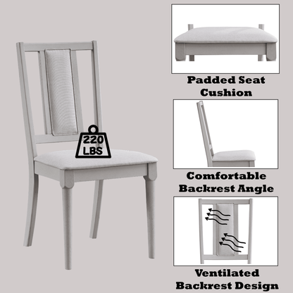 Marta Beige Linen & Natural Finish Side Chair (Set of 2) - 1st Choice Furniture Direct
