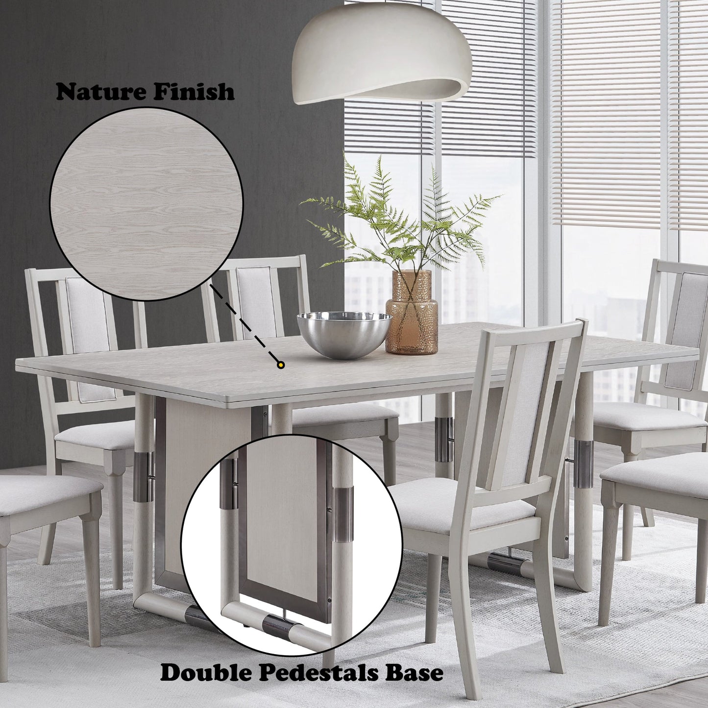 Marta Natural Finish Dining Table - 1st Choice Furniture Direct
