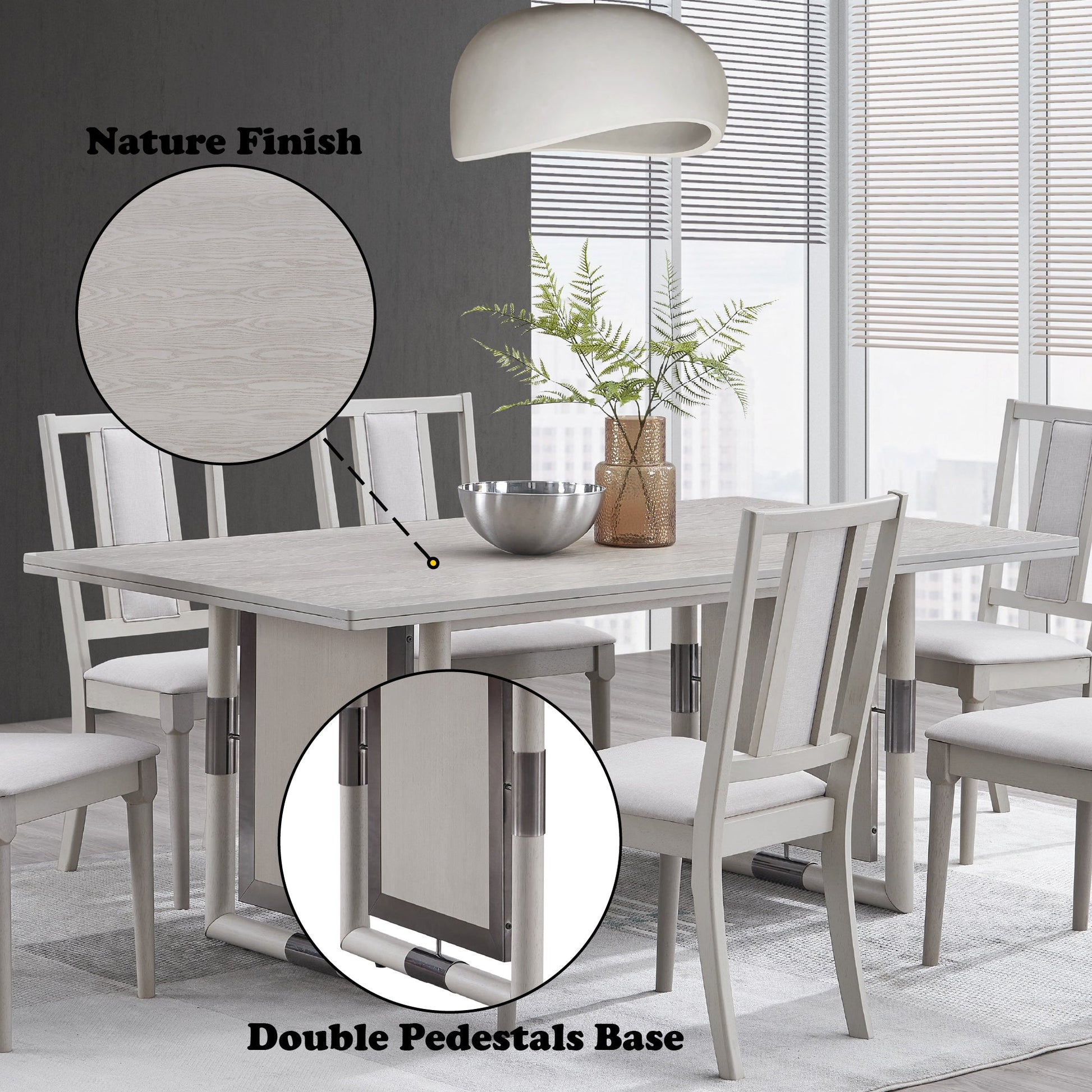 Marta Natural Finish Dining Table - 1st Choice Furniture Direct