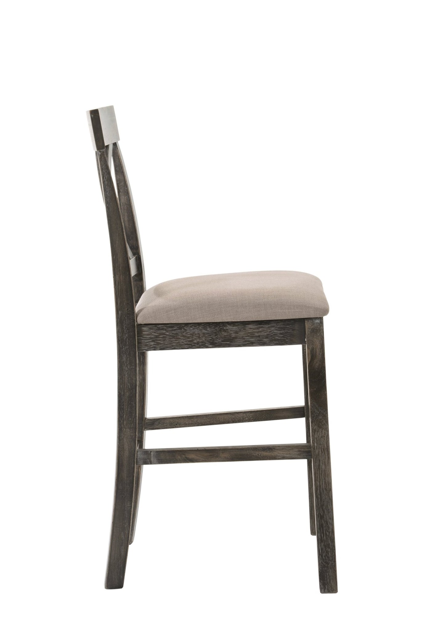 Martha II Tan Linen & Weathered Gray Finish Counter Height Chair (Set of 2) - 1st Choice Furniture Direct