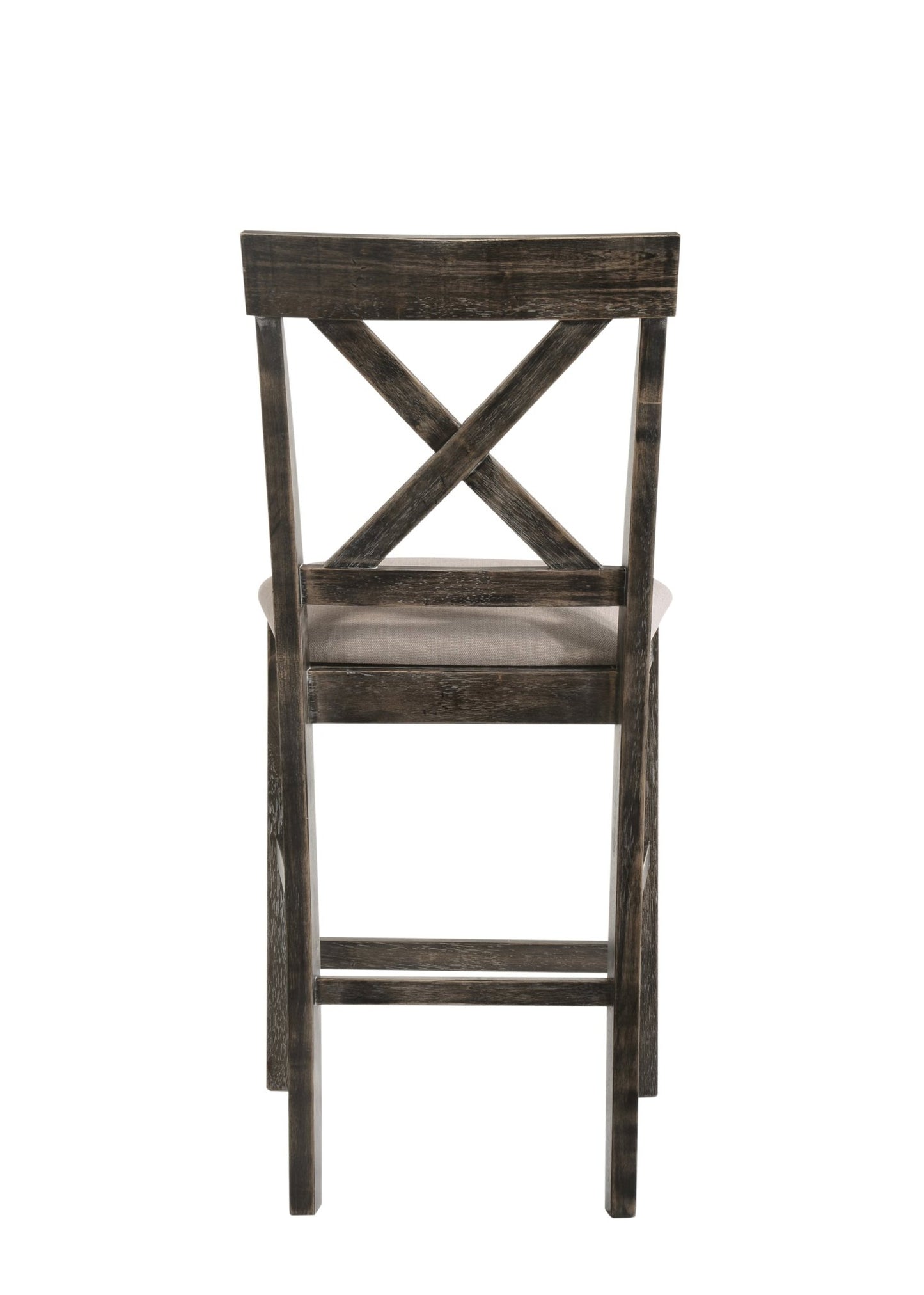 Martha II Tan Linen & Weathered Gray Finish Counter Height Chair (Set of 2) - 1st Choice Furniture Direct