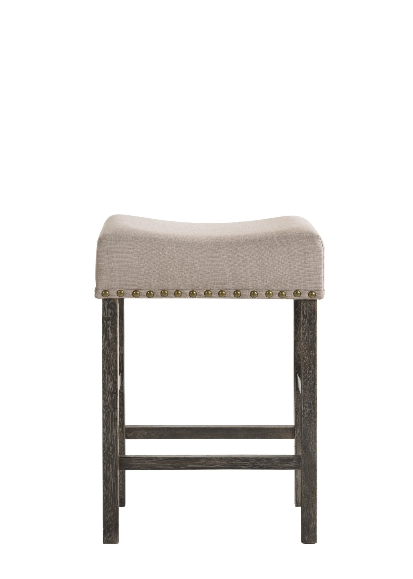 Martha II Tan Linen & Weathered Gray Finish Counter Height Stool (Set of 2) - 1st Choice Furniture Direct