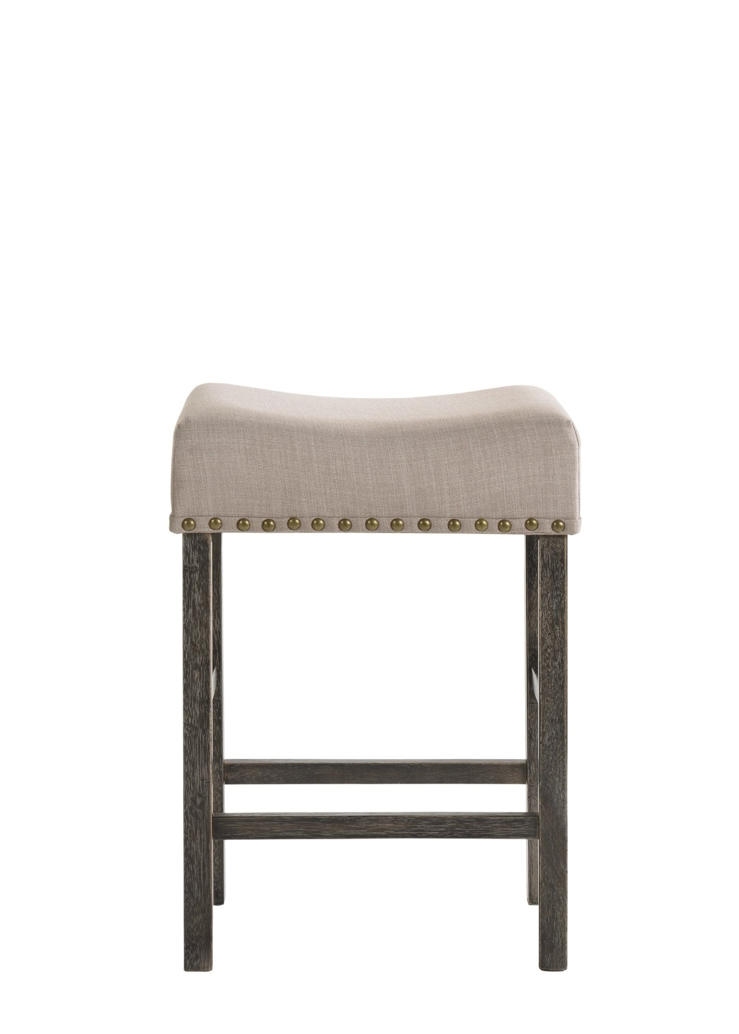 Martha II Tan Linen & Weathered Gray Finish Counter Height Stool (Set of 2) - 1st Choice Furniture Direct