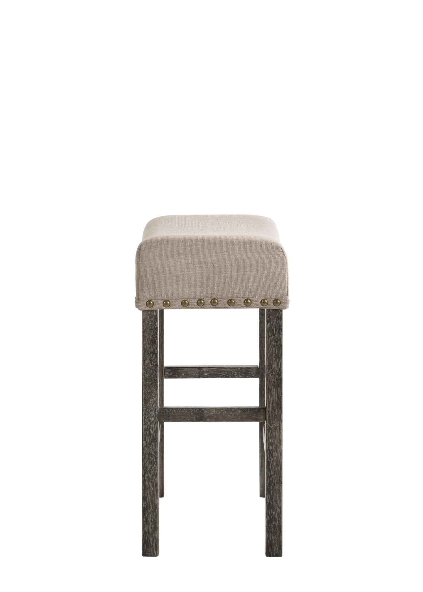 Martha II Tan Linen & Weathered Gray Finish Counter Height Stool (Set of 2) - 1st Choice Furniture Direct
