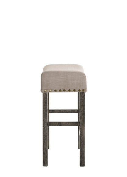 Martha II Tan Linen & Weathered Gray Finish Counter Height Stool (Set of 2) - 1st Choice Furniture Direct