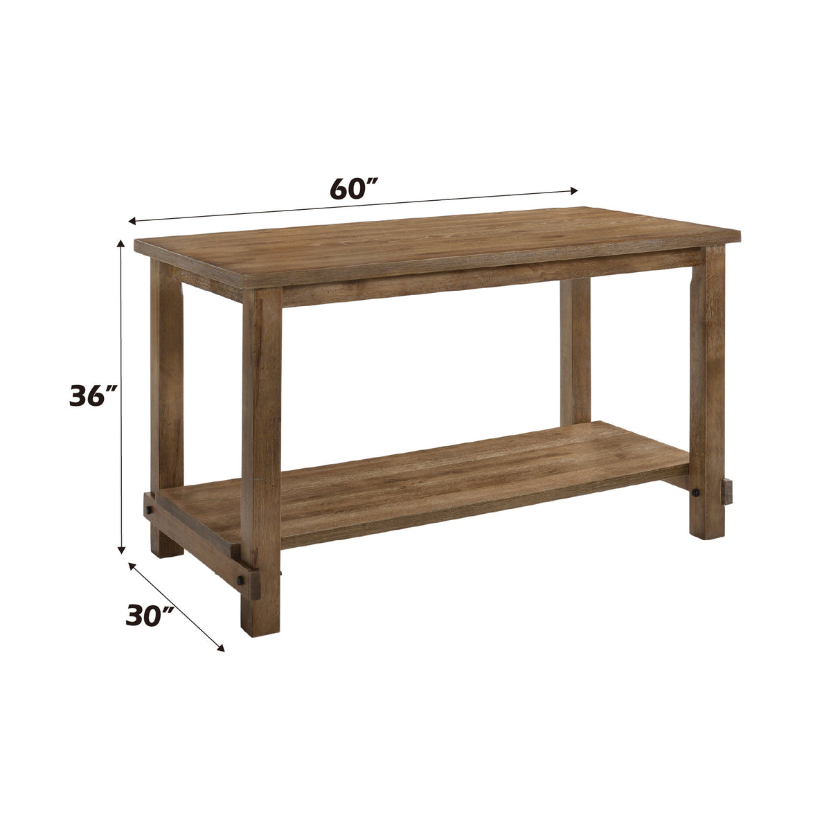 Martha II Weathered Oak Finish Counter Height Table - 1st Choice Furniture Direct