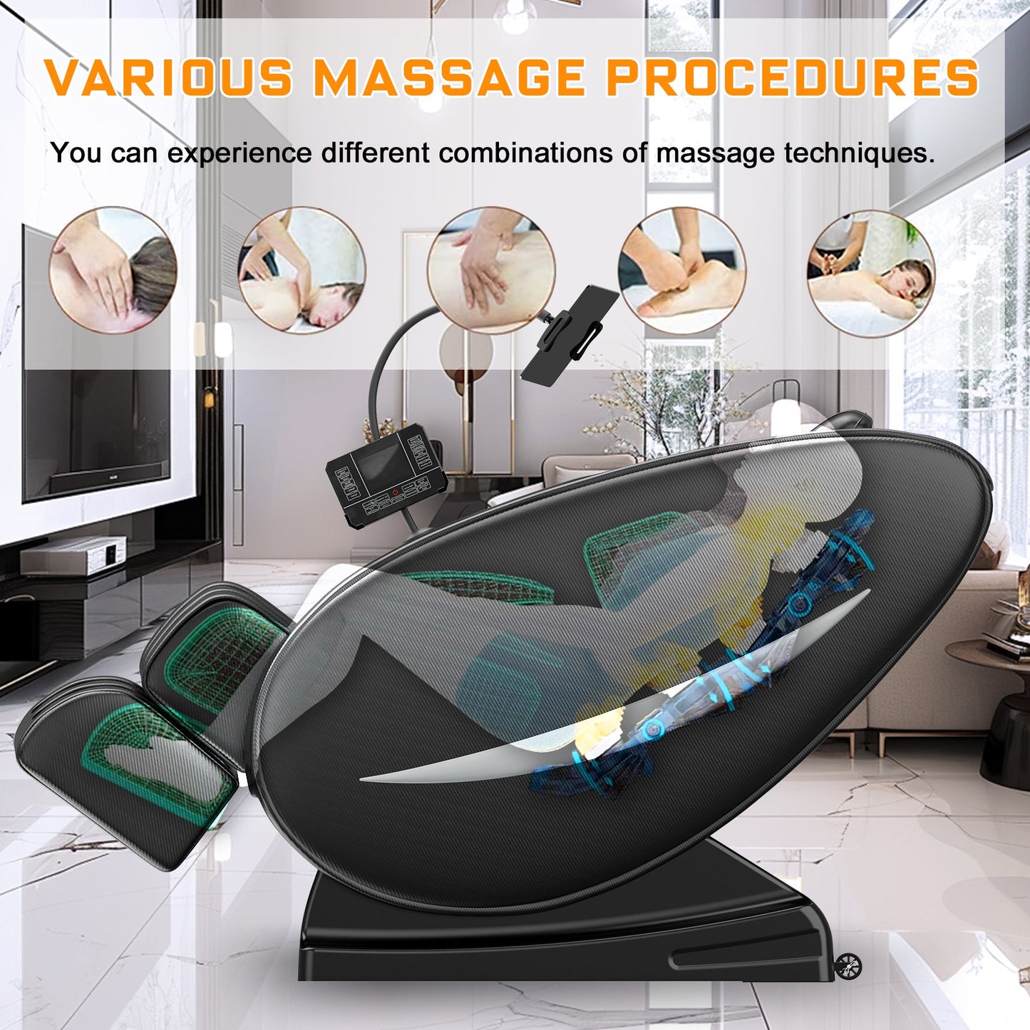 Massage Chair Recliner with Zero Gravity with Full Body Air Pressure - 1st Choice Furniture Direct