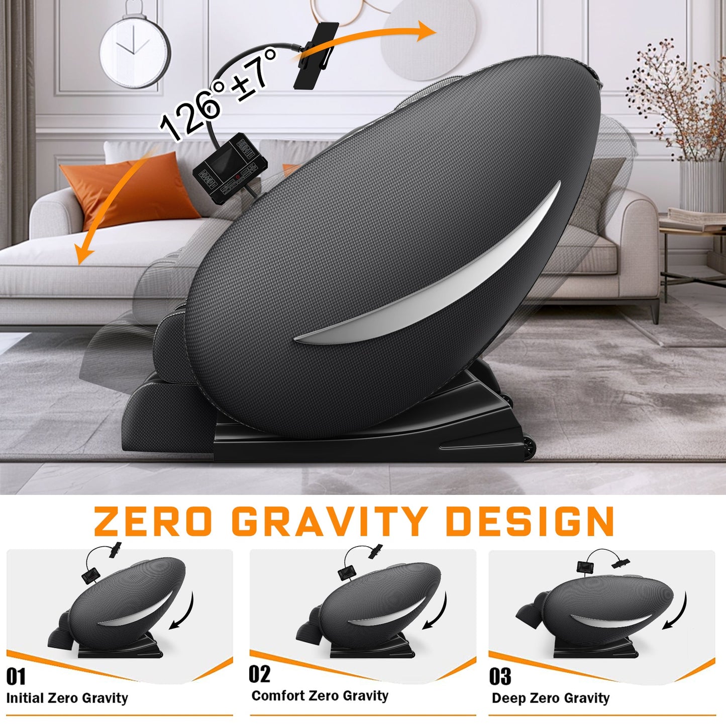 Massage Chair Recliner with Zero Gravity with Full Body Air Pressure - 1st Choice Furniture Direct