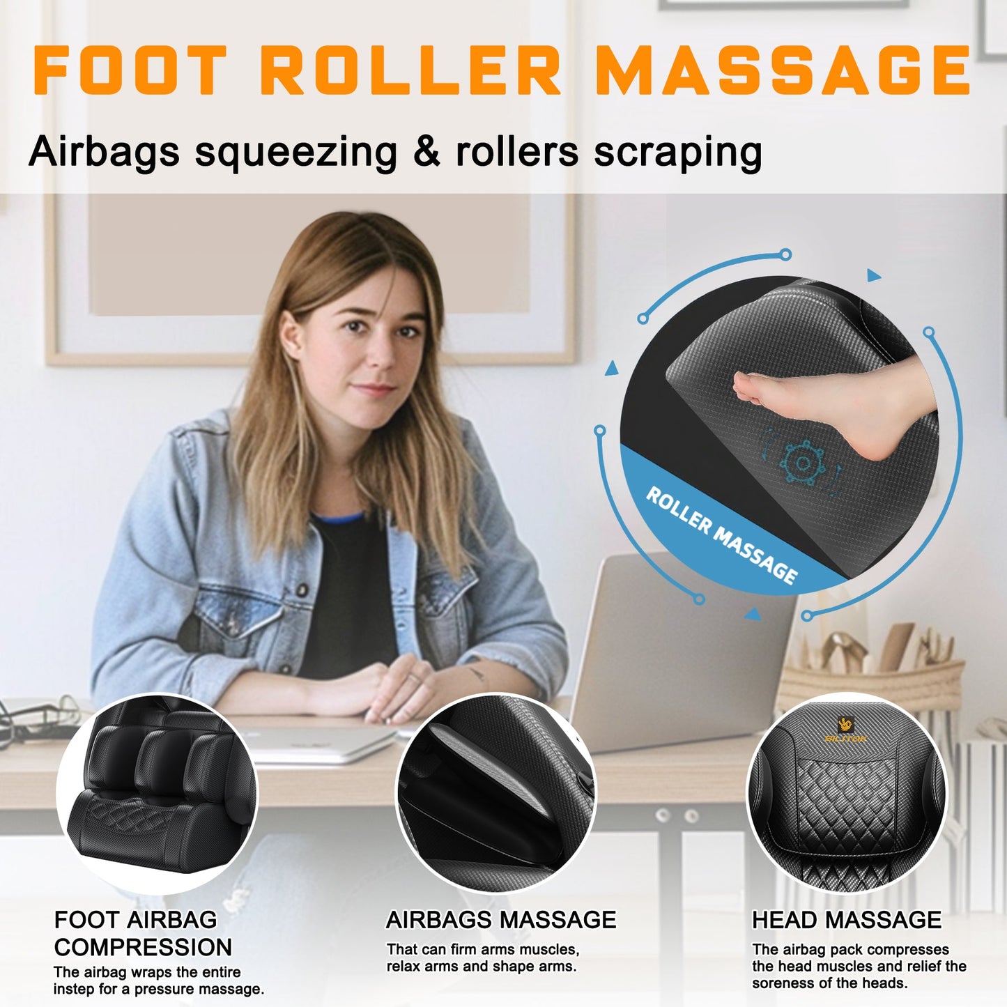 Massage Chair Recliner with Zero Gravity with Full Body Air Pressure - 1st Choice Furniture Direct
