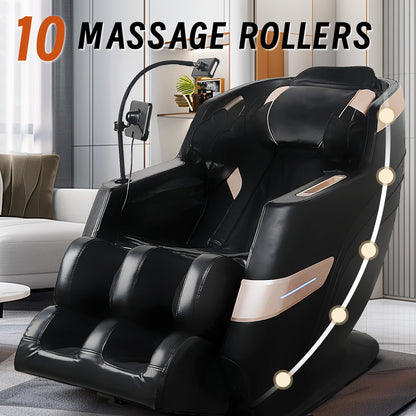 Massage Chair with Bluetooth Connectivity and Speakers Ideal for Home and Office Use Features Zero - Gravity Reclining and Full - Body Air Pressure Massage Dimensions: 55D x 27W x 47H inches Black Model - 1st Choice Furniture Direct