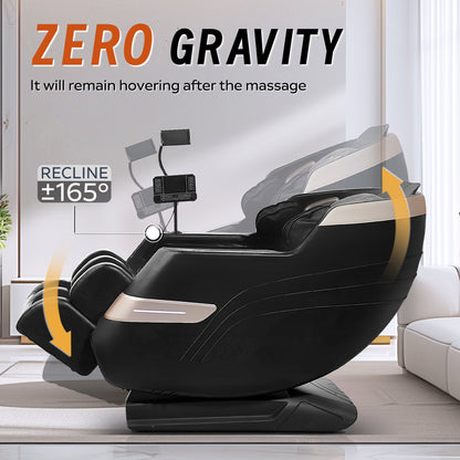 Massage Chair with Bluetooth Connectivity and Speakers Ideal for Home and Office Use Features Zero - Gravity Reclining and Full - Body Air Pressure Massage Dimensions: 55D x 27W x 47H inches Black Model - 1st Choice Furniture Direct