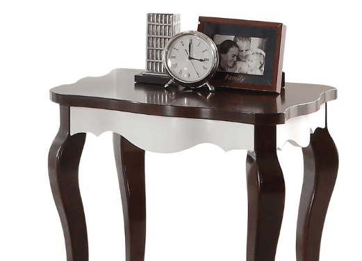 Mathias White & Walnut Finish End Table - 1st Choice Furniture Direct