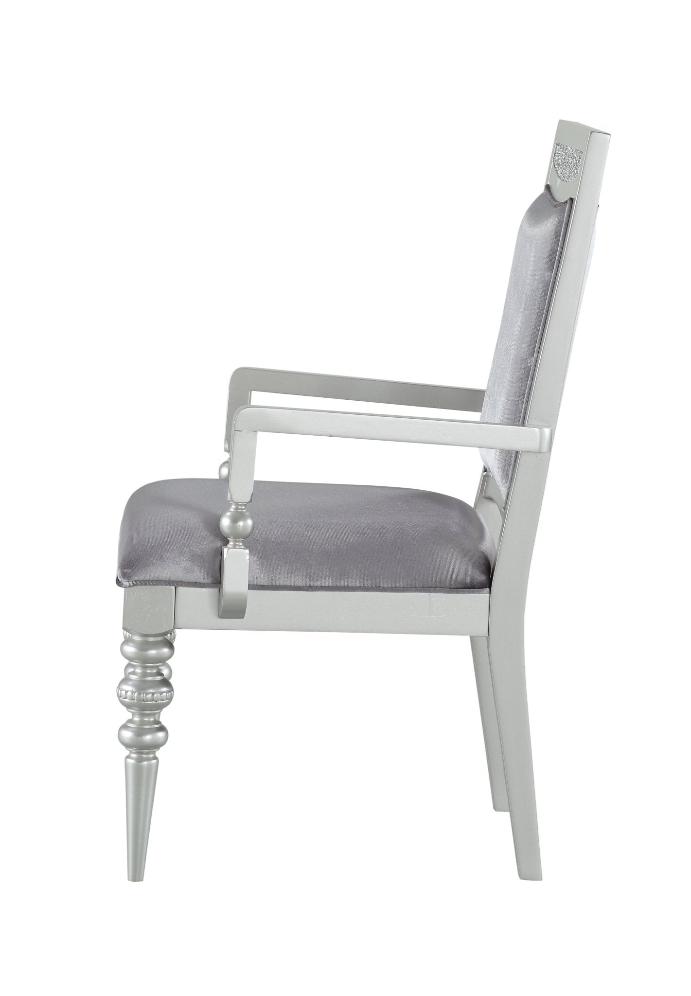 Maverick Fabric & Platinum Finish Arm Chair (Set of 2) - 1st Choice Furniture Direct