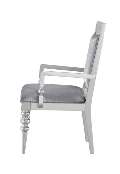 Maverick Fabric & Platinum Finish Arm Chair (Set of 2) - 1st Choice Furniture Direct