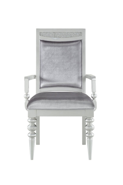 Maverick Fabric & Platinum Finish Arm Chair (Set of 2) - 1st Choice Furniture Direct