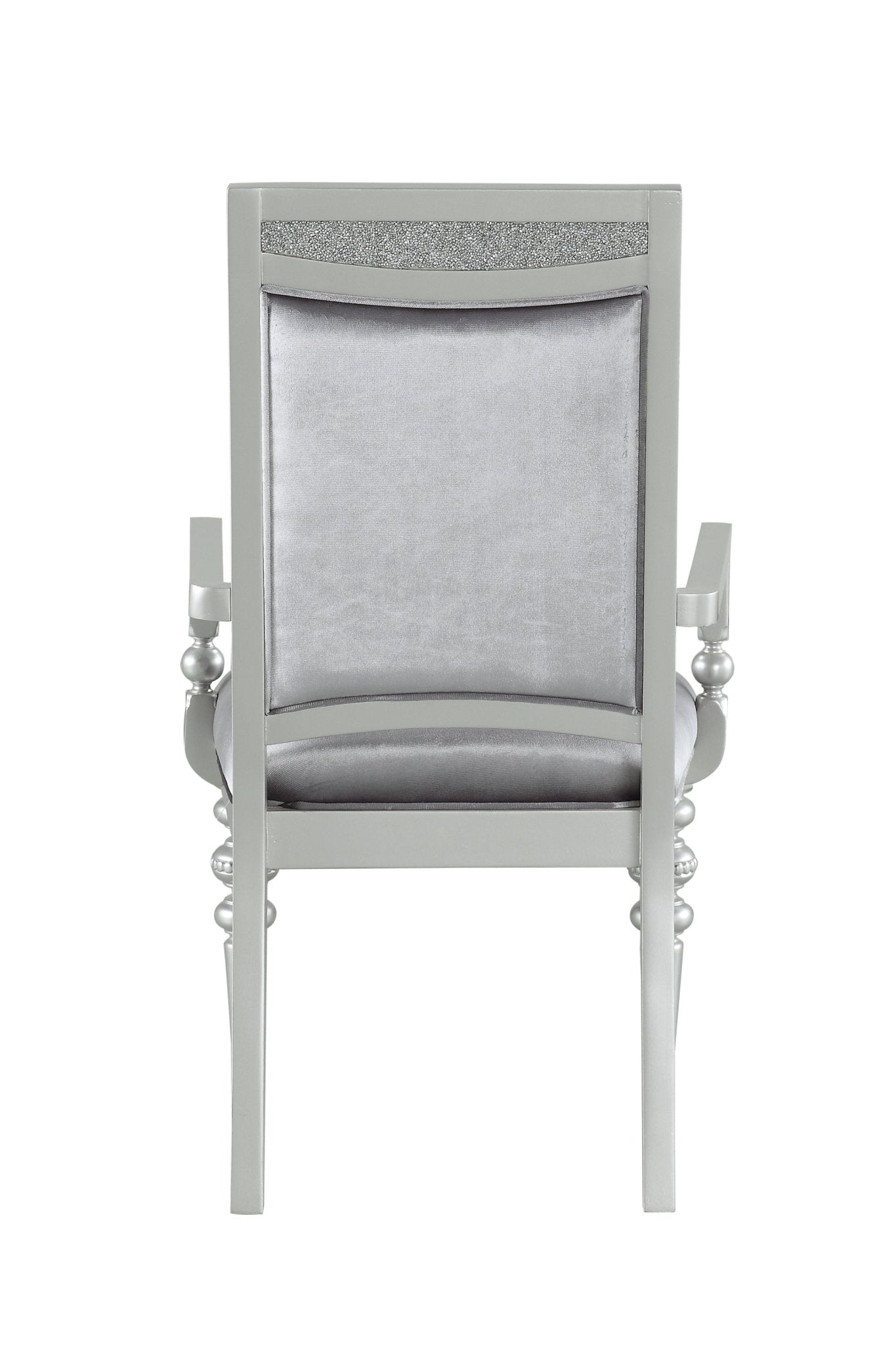 Maverick Fabric & Platinum Finish Arm Chair (Set of 2) - 1st Choice Furniture Direct