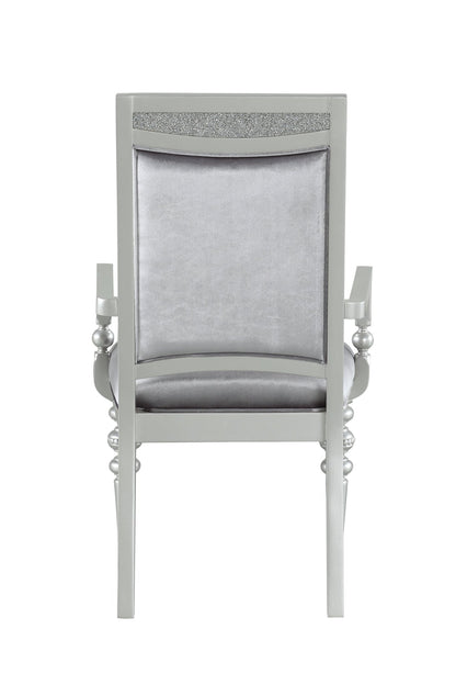 Maverick Fabric & Platinum Finish Arm Chair (Set of 2) - 1st Choice Furniture Direct