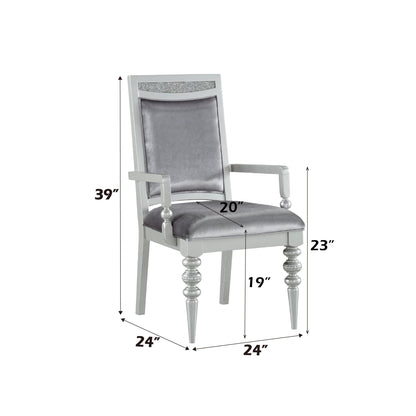 Maverick Fabric & Platinum Finish Arm Chair (Set of 2) - 1st Choice Furniture Direct