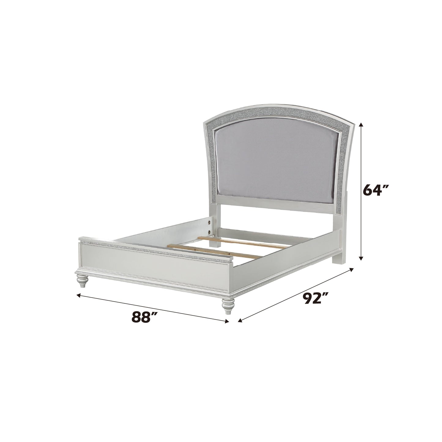 Maverick Fabric & Platinum Finish CAL. King Bed - 1st Choice Furniture Direct