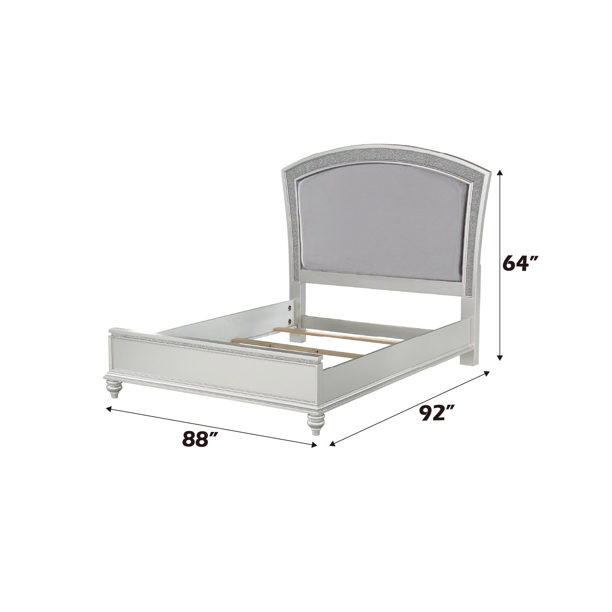 Maverick Fabric & Platinum Finish CAL. King Bed - 1st Choice Furniture Direct